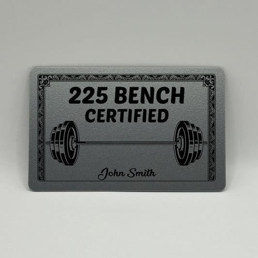 Custom Bench Certified bench press PR plastic card, Silver - CardTrophy