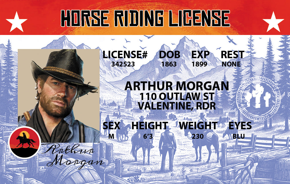 Arthur Morgan RDR2 Driver License