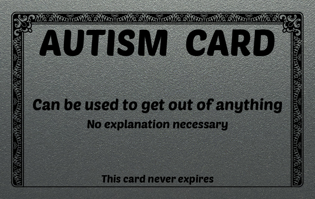 PVC plastic autism card for wallet communication