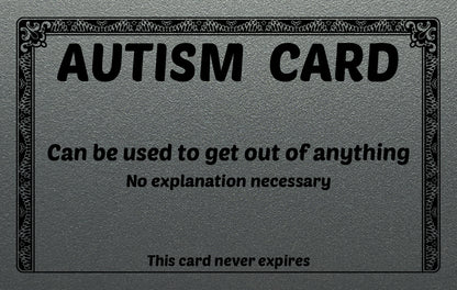 PVC plastic autism card for wallet communication