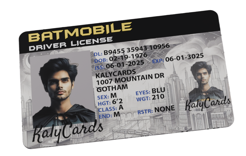 Bat Superhero Driver License