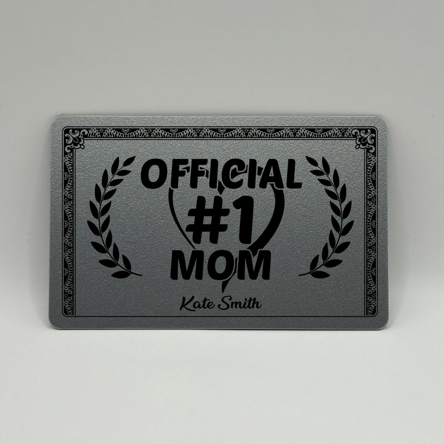 customized mothers day number one mom trophy award card