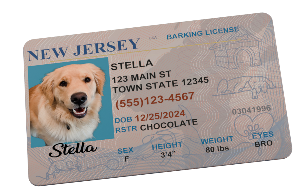 custom dog driver license pet id