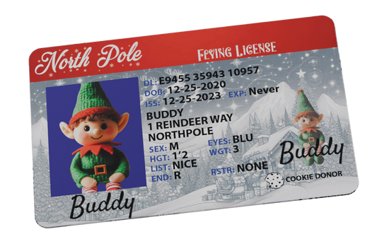 Elf North Pole Driver License