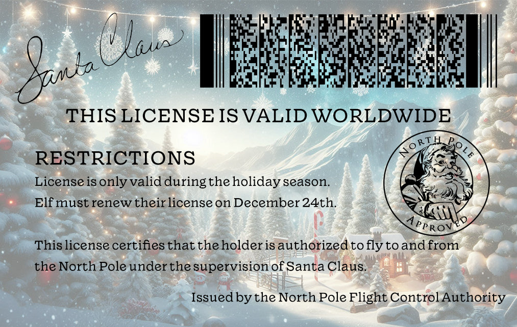 Elf North Pole Driver License