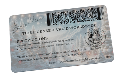 Elf North Pole Driver License