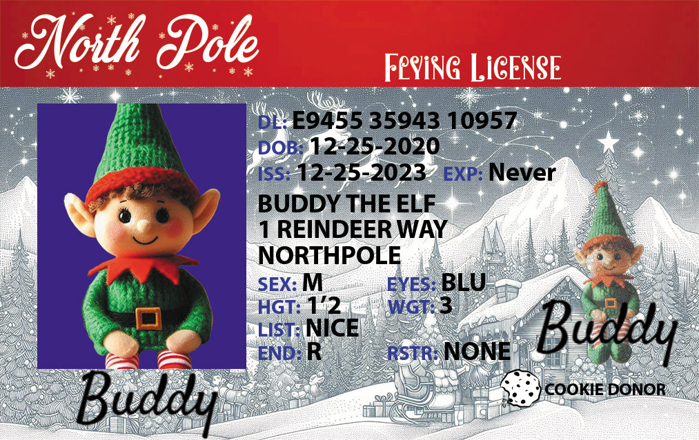 Elf North Pole Driver License