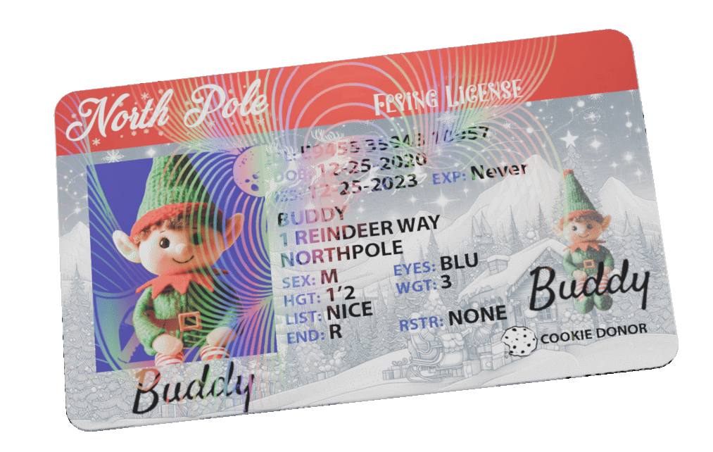Elf North Pole Driver License