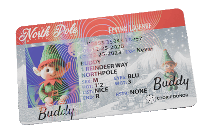 Elf North Pole Driver License