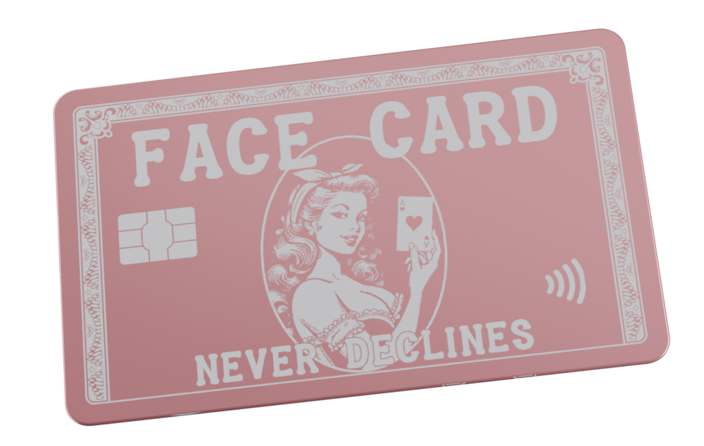 Metal Pink Face Card