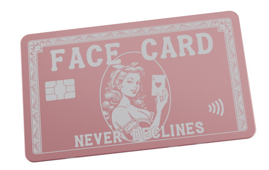 Metal Pink Face Card