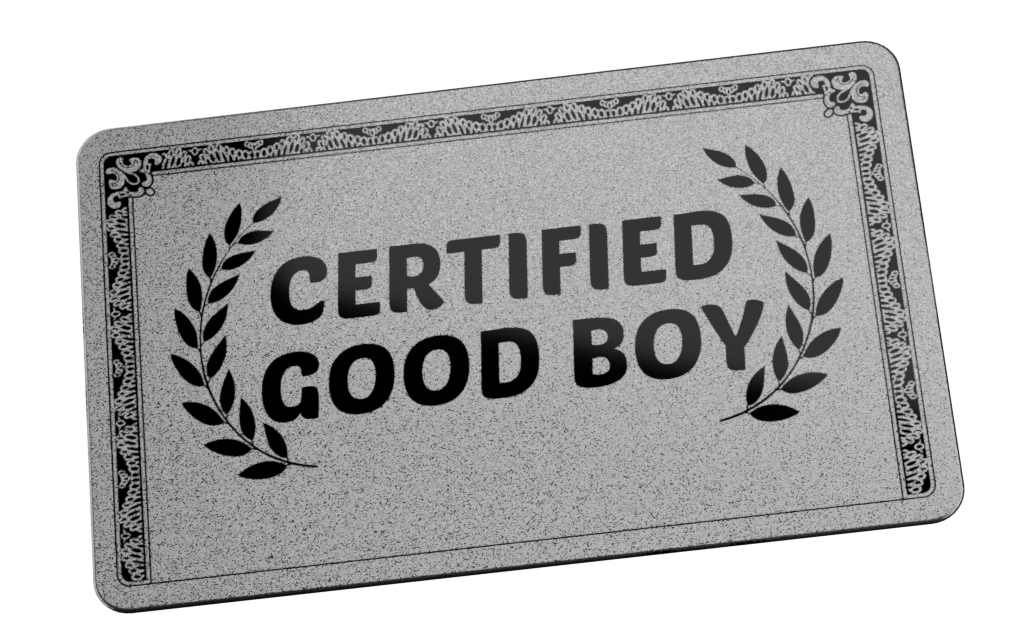 Certified Good Boy Award