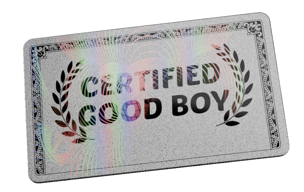 Certified Good Boy Award