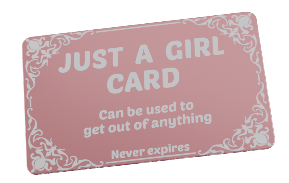 Metal Pink Just A Girl Card