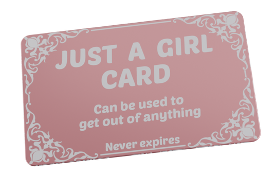 Metal Pink Just A Girl Card
