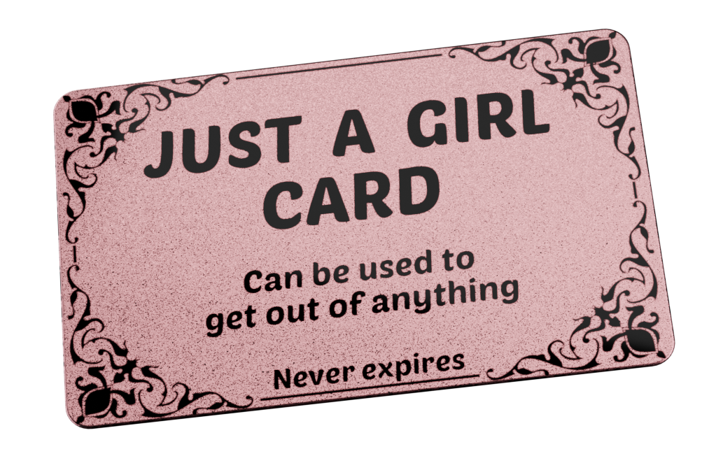 Metal Glitter Pink Just A Girl Card
