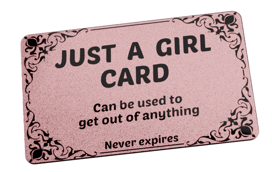 Metal Glitter Pink Just A Girl Card