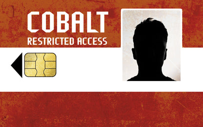 Front of Rust red key card replica – Cobalt access card on PVC plastic