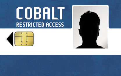 Front of Rust blue key card replica – mid-tier Cobalt access card