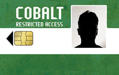 Front of Rust green key card replica – early-tier Cobalt access card