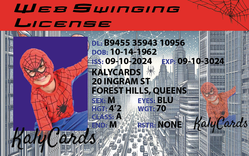 Spiderman Driver License