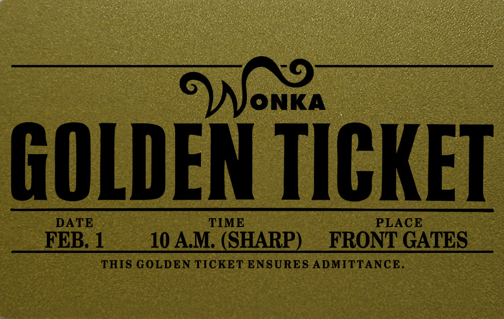 Willy Wonka Golden Ticket Card